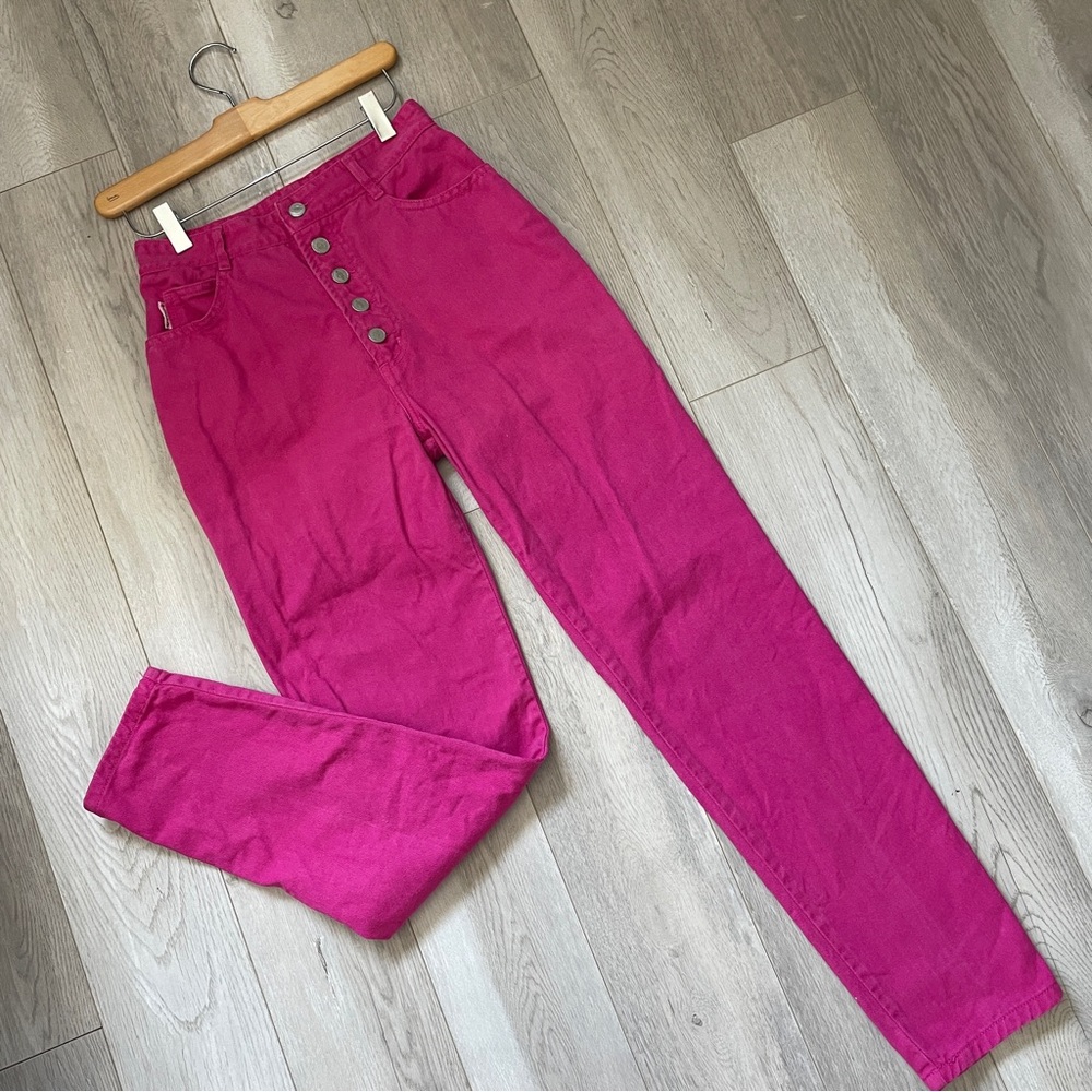 BONGO Women's Straight Leg Jeans in Fuchsia Pink